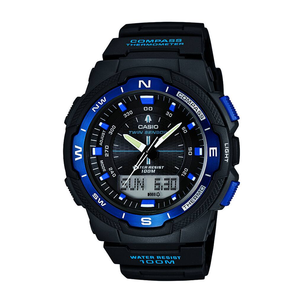Casio Men's SGW500H-2BV Resin Analog Digital Twin Sensor Multi-Function Watch