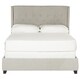 Safavieh Blanchett Light Grey Linen Upholstered Tufted Wingback Bed (Queen) - Thumbnail 4