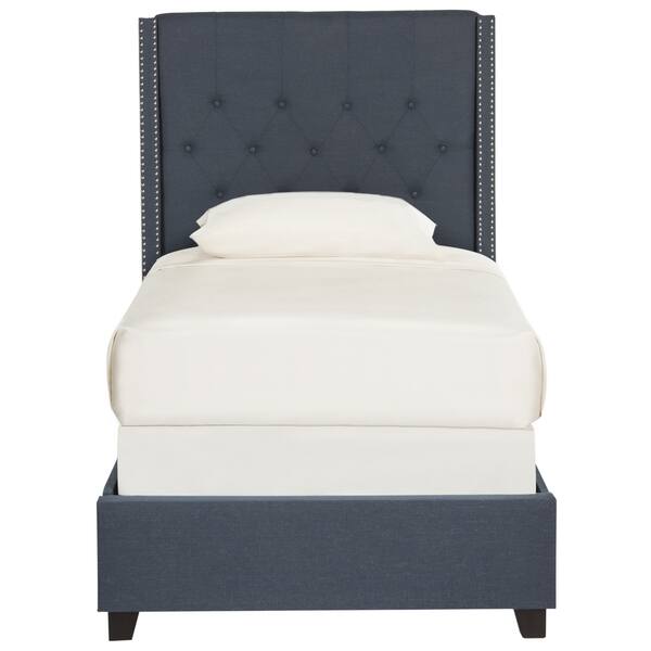 Safavieh Winslet Navy Queen Upholstered Bed Safavieh Winslet Navy Queen Upholstered Bed