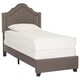 preview thumbnail 1 of 1, SAFAVIEH Theron Dark Taupe Linen Upholstered Bed (Twin)