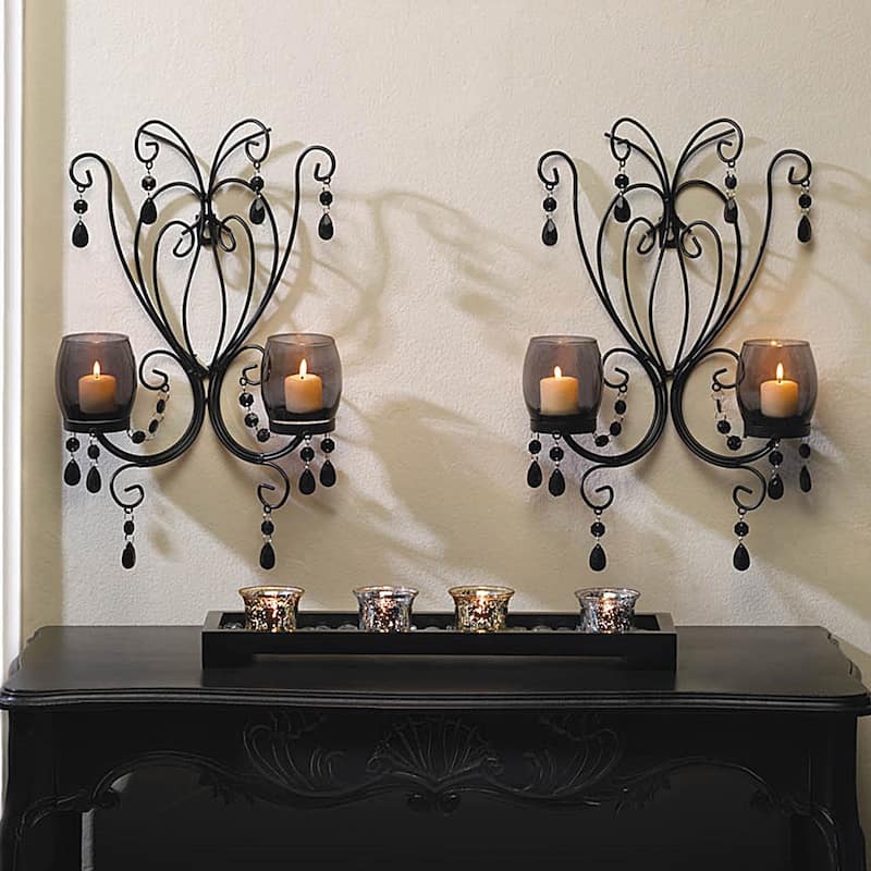 Romantic Elegant Glowing Candle Wall Sconces (Set of 2) - Romantic Elegant Candle Wall Sconces (Set of 2)