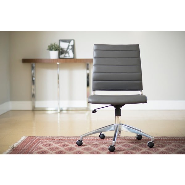 Axel Grey/ Aluminum Low Back Armless Office Chair
