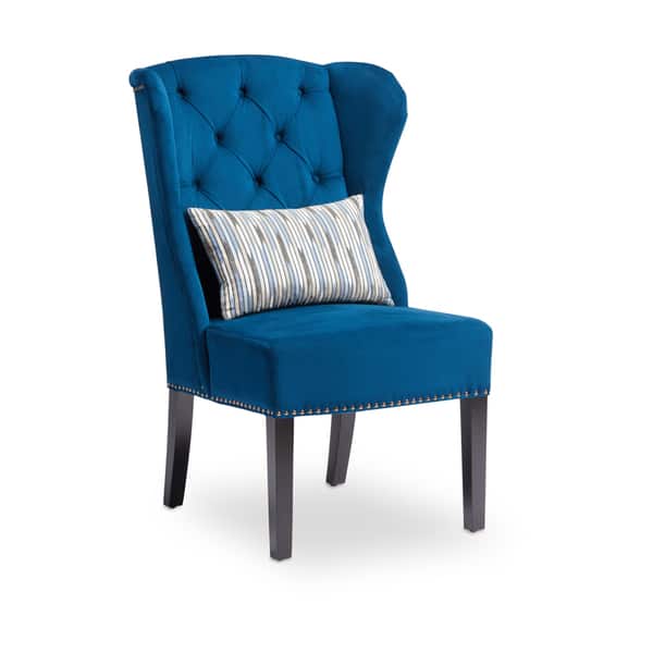 Abbyson Sierra Tufted Navy Blue Velvet Wingback Dining Abbyson Sierra Tufted Navy Blue Velvet Wingback Dining