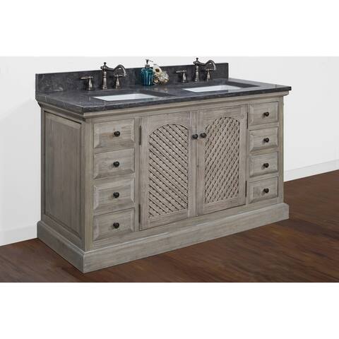 Black Distressed Bathroom Vanities Vanity Cabinets Online At Rustic Style Dark Limestone Top 60 Inch Double Sink Bathroom Vanity