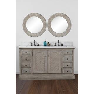 Rustic Style Quartz White Marble Top 60 Inch Double Sink Bathroom Vanity Rustic Style Quartz White Marble Top 60 Inch Double Sink Bathroom Vanity
