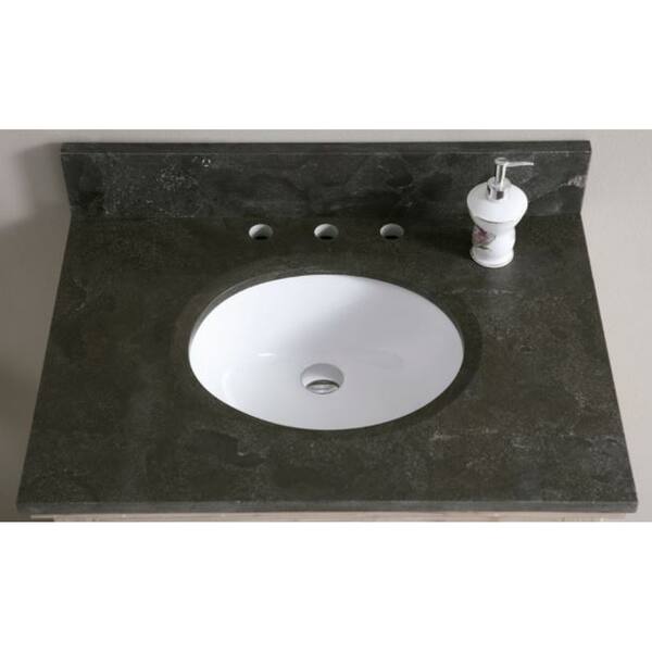 Rustic Style Dark Limestone Top 30inch Bathroom Vanity Overstock