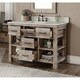Shop Rustic Style Quartz White Marble Top 48-inch Bathroom ...