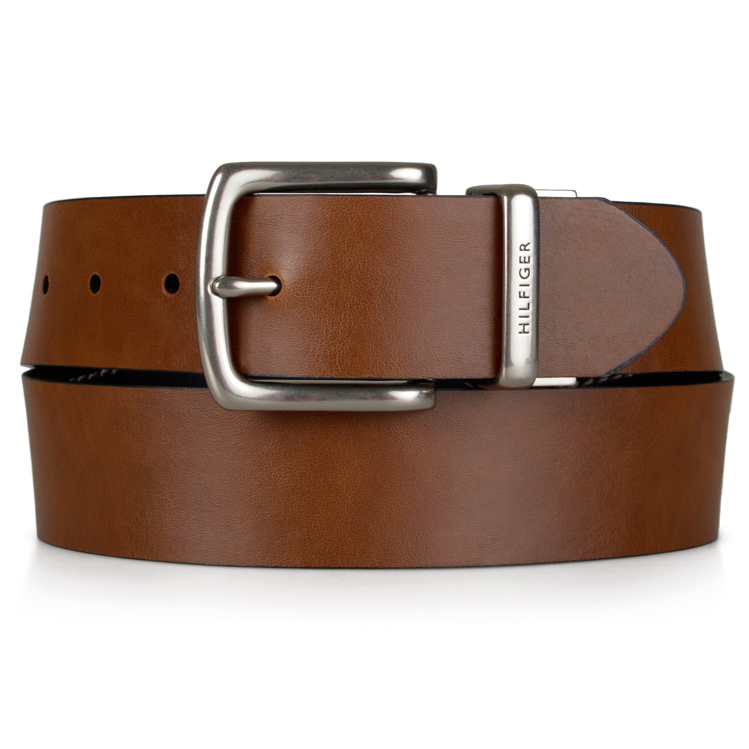Tommy Hilfiger Men/'s 11TL08X009 Contrast Stitching Reversible Leather Belt