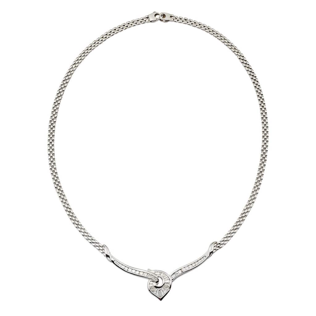 Kabella Luxe 18k White Gold 1 1/2ct TDW Diamonds Necklace (G-H, SI1-SI2) - White H-I