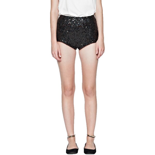 French Connection Womens Cosmic Black Sequin Sparkle Dress Shorts