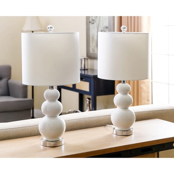 Abbyson Camden Gourd White Table Lamp (Set of 2) - Free ...