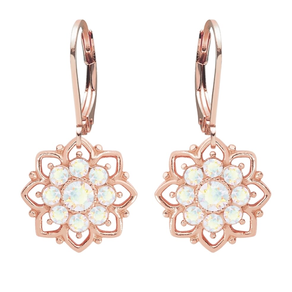 Shop Lucia Costin Rose Goldplated Sterling Silver White Crystal Fancy ...