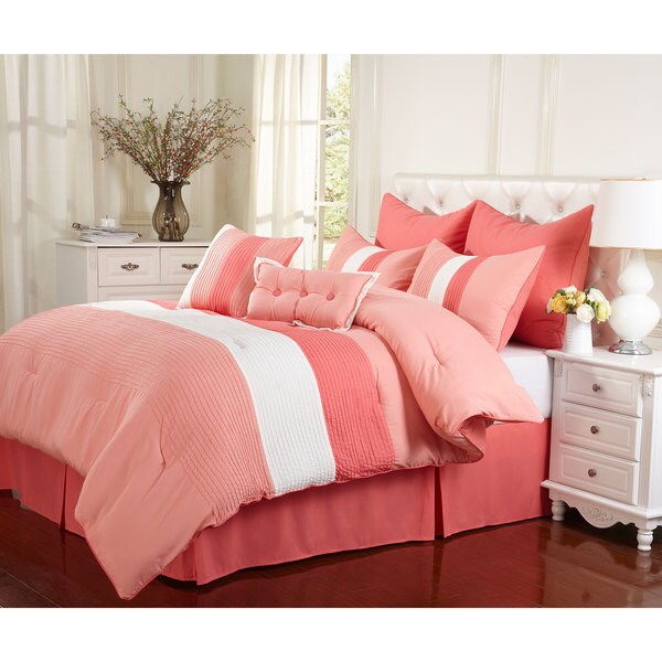 Superior Florence Coral 8-piece Comforter Set