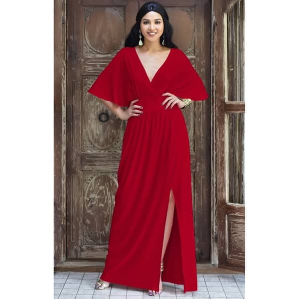 KOH KOH Women's V-Neck Batwing Sleeve Maxi Dress Extra Large in Ivory White (As Is Item) - Bed Bath & Beyond - 28495529 KOH KOH Women's V-Neck Batwing Sleeve Maxi Dress Extra Large in Ivory White (As Is Item) - Bed Bath & Beyond - 28495529