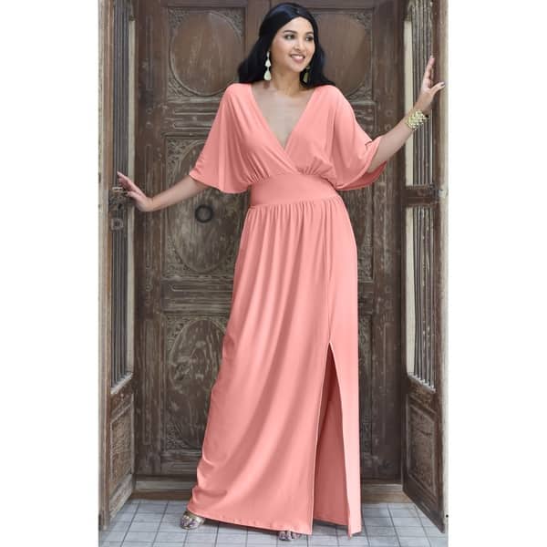 bhldn used bridesmaid dress Plunge Batwing Satin Bridesmaid Dress - Moss Green main image 1