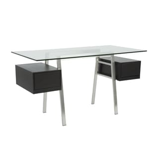 Collette Desk - Brushed Stainless Steel/Wenge Drawers - Bed Bath ...