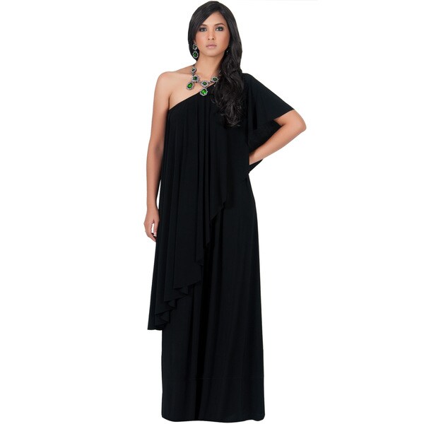 Koh Koh Women's One Shoulder Ruffle Maxi Dress - Free Shipping Today ...