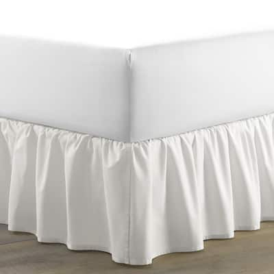 Laura Ashley White Cotton Ruffled 15-inch Drop Bedskirt