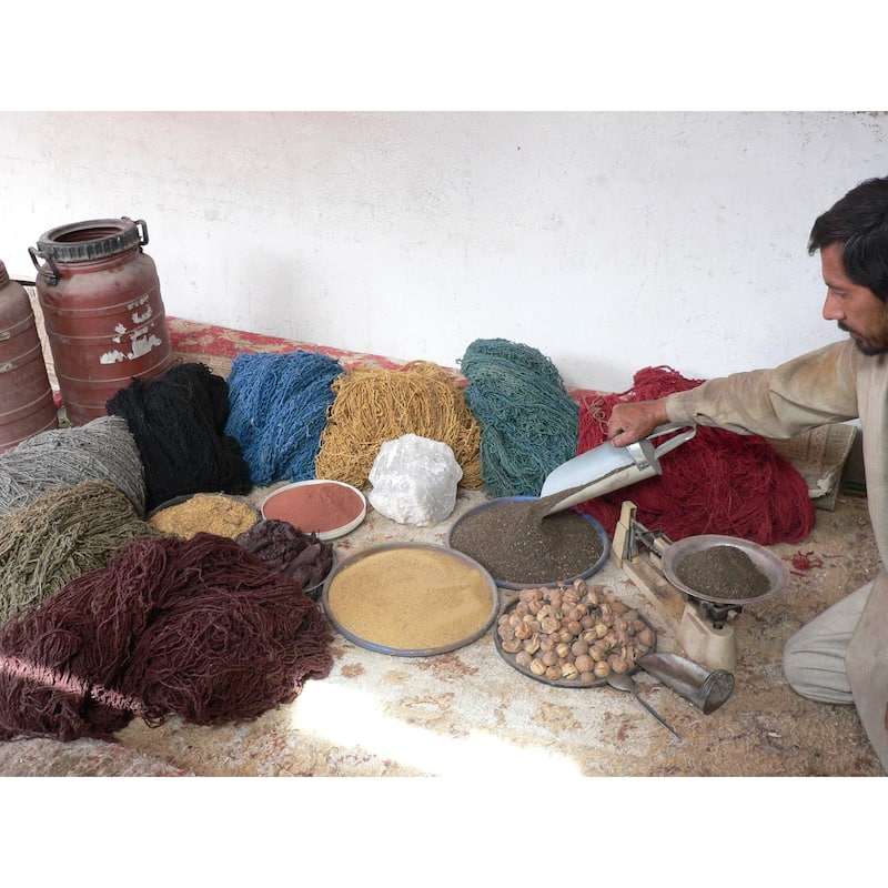 Handmade One-of-a-Kind Vegetable Dye Oushak Wool Rug (Afghanistan) - 9'1 x 11'6