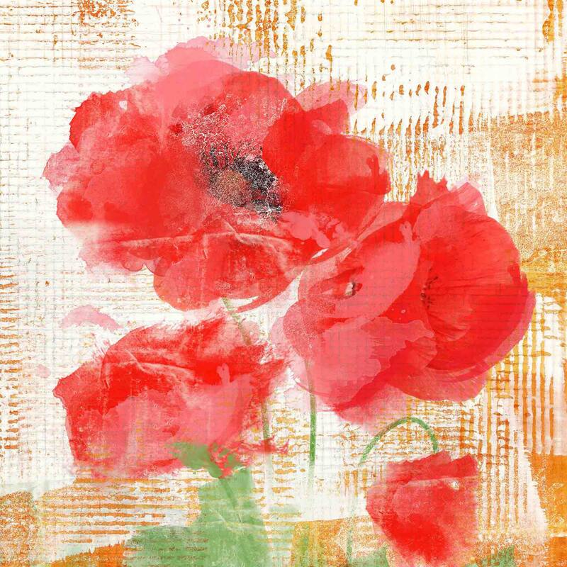 Marmont Hill - Abstract Poppies II by Irena Orlov Painting Print on Canvas - Multi-Color