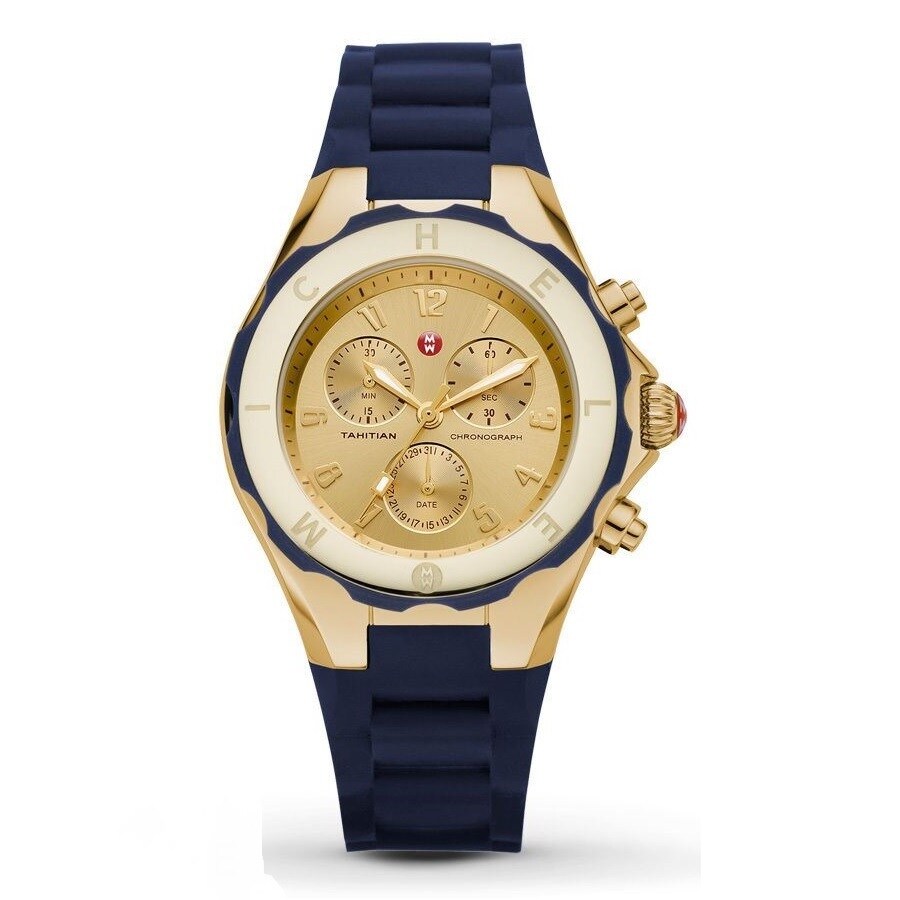 Michele Tahitian часы. Navy Gold.