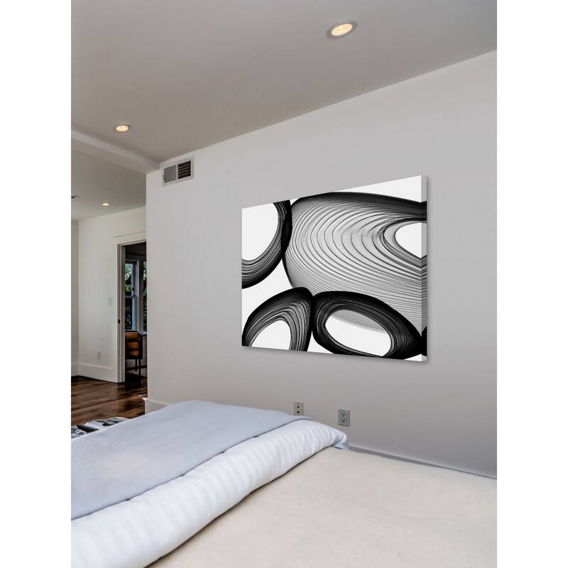 Marmont Hill - Abstract Black and White 21-49-00 by Irena Orlov Painting Print on Canvas - Multi-Color