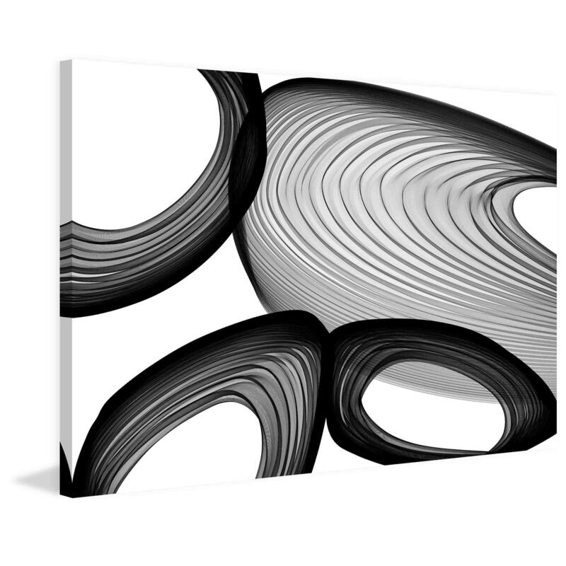 Marmont Hill - Abstract Black and White 21-49-00 by Irena Orlov Painting Print on Canvas - Multi-Color
