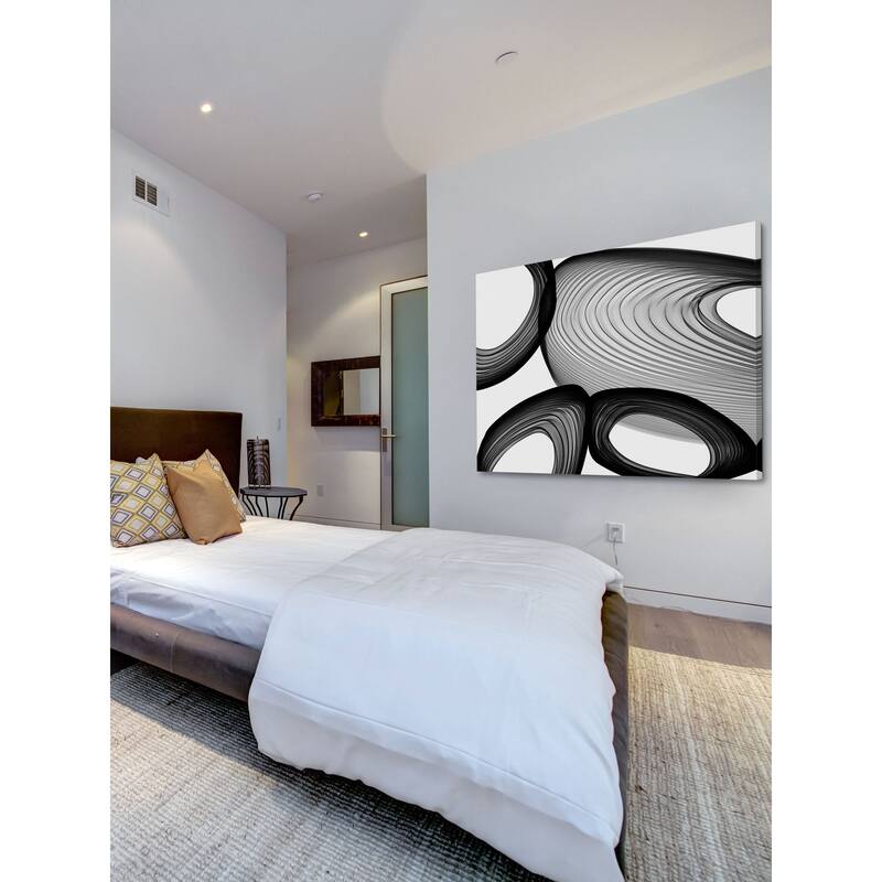 Marmont Hill - Abstract Black and White 21-49-00 by Irena Orlov Painting Print on Canvas - Multi-Color