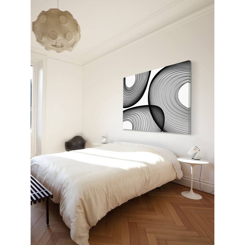 Marmont Hill - Abstract Black and White 21-44-40 by Irena Orlov Painting Print on Canvas - Multi-Color