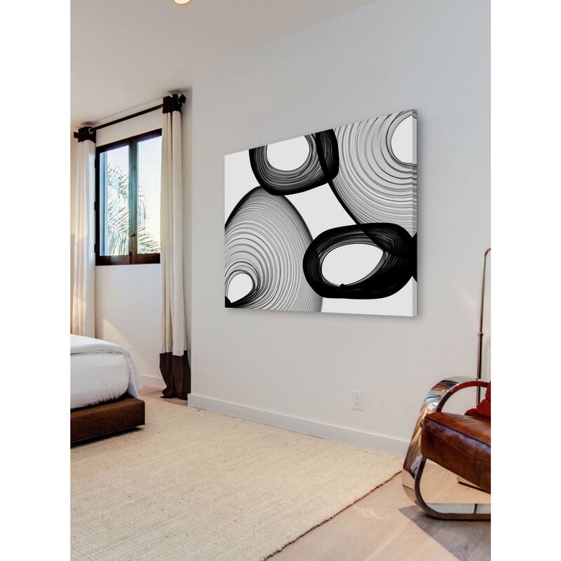 Marmont Hill - Abstract Black and White 21-58-07 by Irena Orlov Painting Print on Canvas - Multi-Color