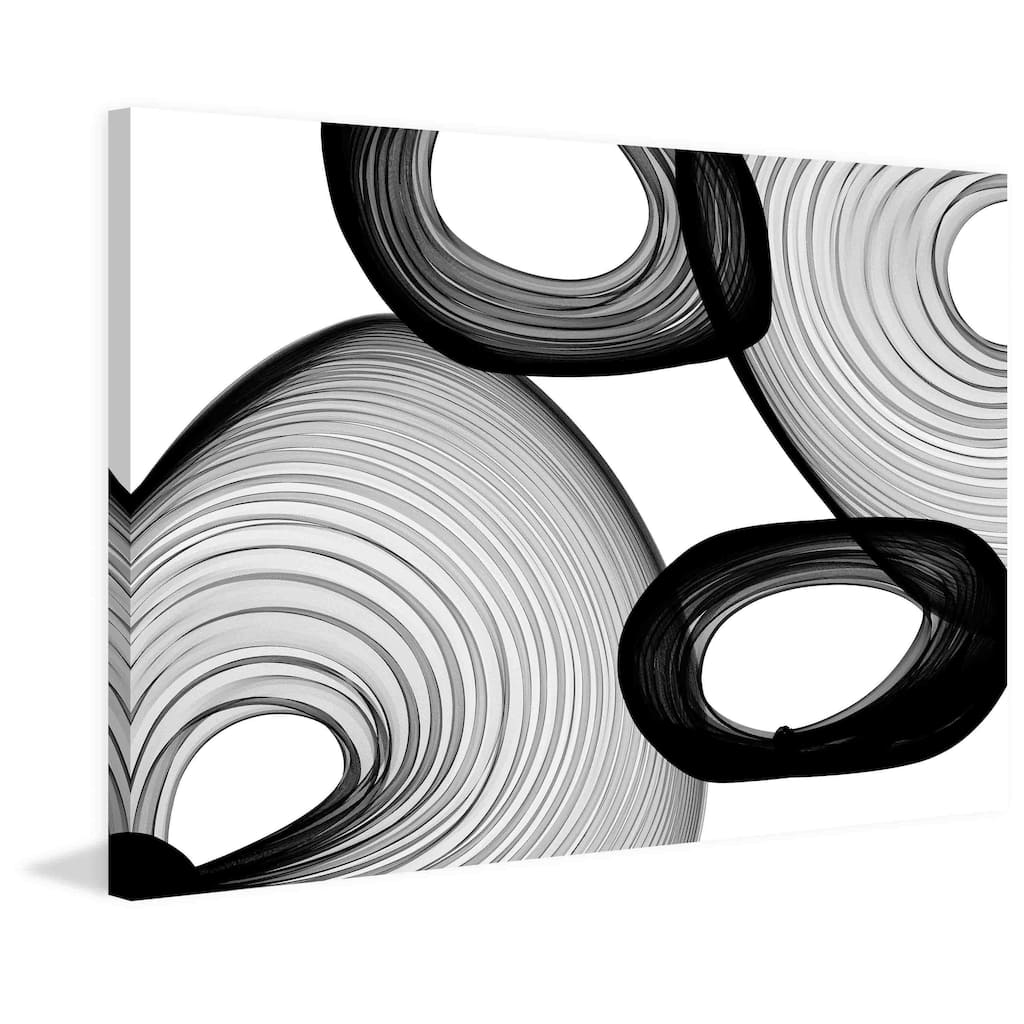 Marmont Hill - Abstract Black and White 21-58-07 by Irena Orlov Painting Print on Canvas - Multi-Color