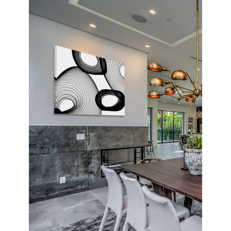 Marmont Hill - Abstract Black and White 21-58-07 by Irena Orlov Painting Print on Canvas - Multi-Color