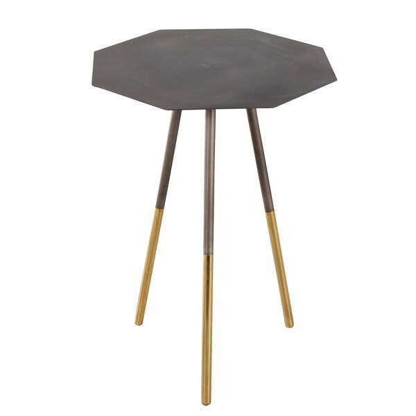 Shop Handmade Old Iron and Gold Ferrule Leg End Table (India) Free