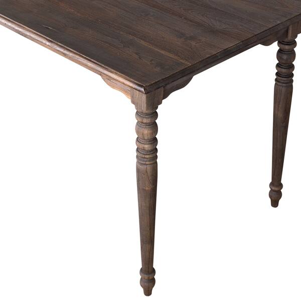 Shop Black Friday Deals On Handmade Turned Leg Smoky Teak Dining Table India Overstock 10992338