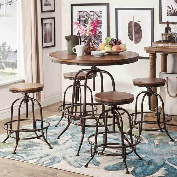  Style Round Counterheight Pub Adjustable Dining Set by TRIBECCA HOME