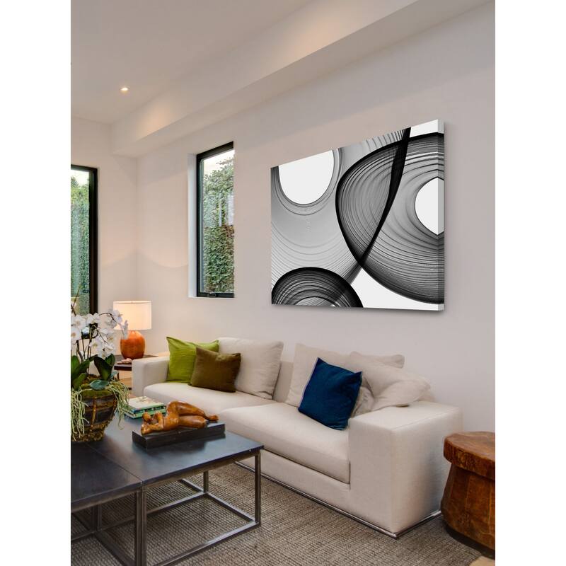 Marmont Hill - Abstract Black and White 21-46-51 by Irena Orlov Painting Print on Canvas - Multi-Color