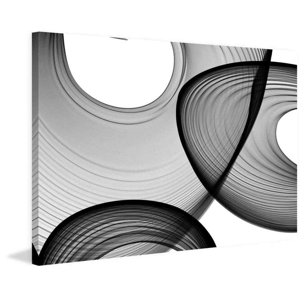 Marmont Hill - Abstract Black and White 21-46-51 by Irena Orlov Painting Print on Canvas - Multi-Color