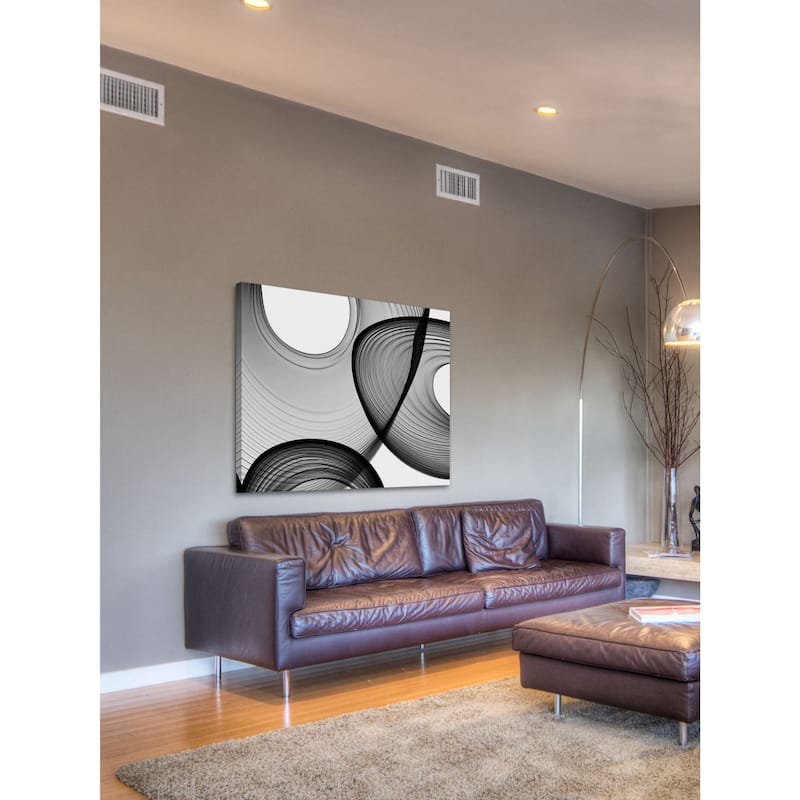 Marmont Hill - Abstract Black and White 21-46-51 by Irena Orlov Painting Print on Canvas - Multi-Color
