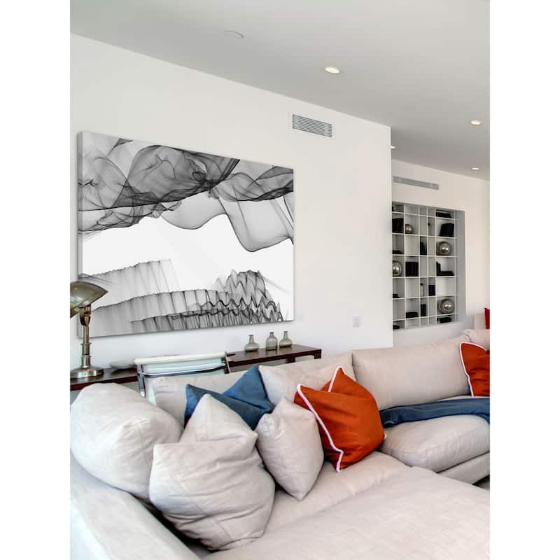 Marmont Hill - Abstract Black and White 17-19-50 by Irena Orlov Painting Print on Canvas - Multi-Color