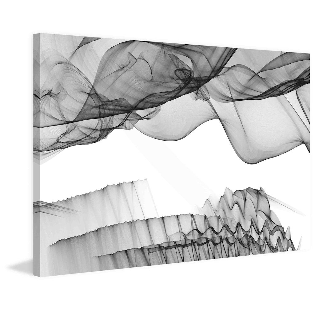 Marmont Hill - Abstract Black and White 17-19-50 by Irena Orlov Painting Print on Canvas - Multi-Color