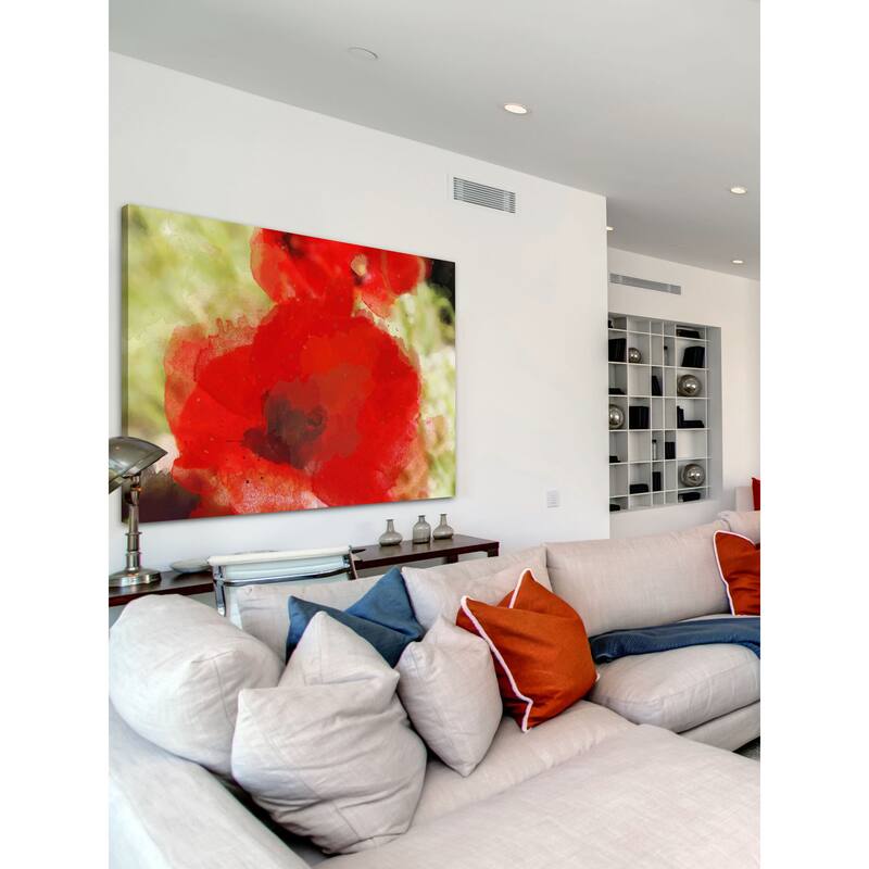 Marmont Hill - Red Poppy by Irena Orlov Painting Print on Canvas - Multi-Color