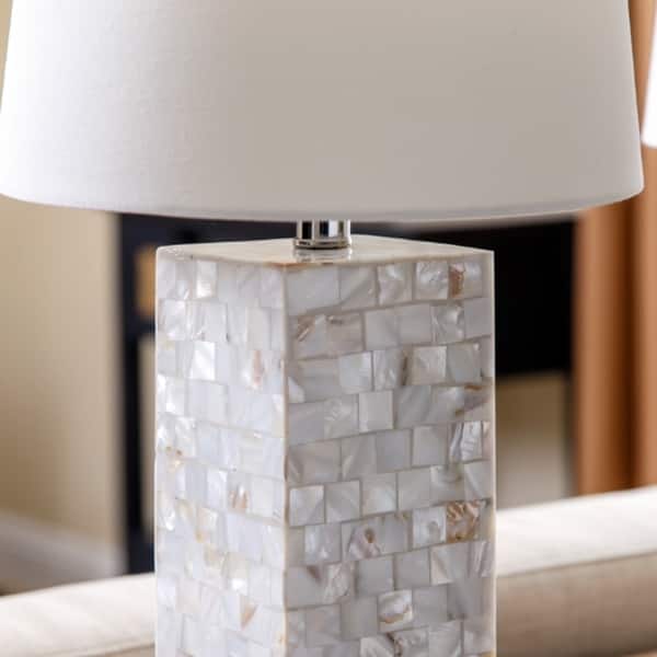 Mother Of Pearl Square 26 Inch Table Lamp Set Of 2 By Abbyson Overstock 10992580