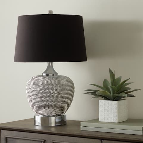 Abbyson Celine Silver Beaded 28-inch Table Lamp