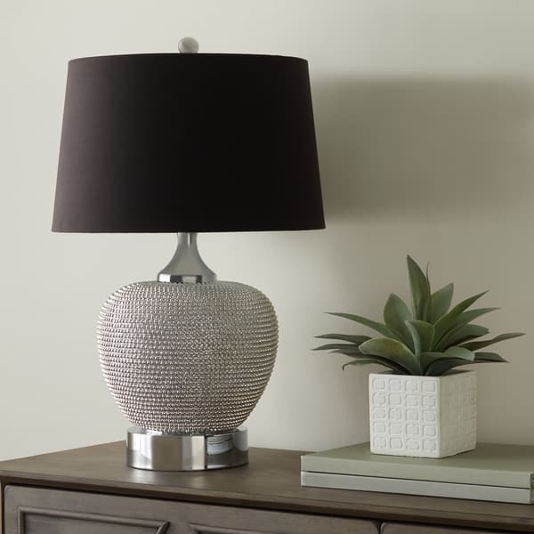 Abbyson Celine Silver Beaded 28inch Table Lamp Bed Bath & Beyond