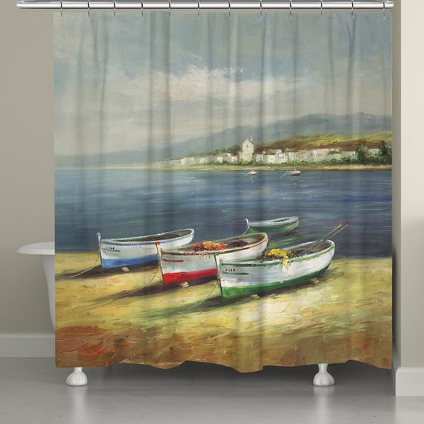 Laural Home Three Boats Shower Curtain (71 inches x 72 inches