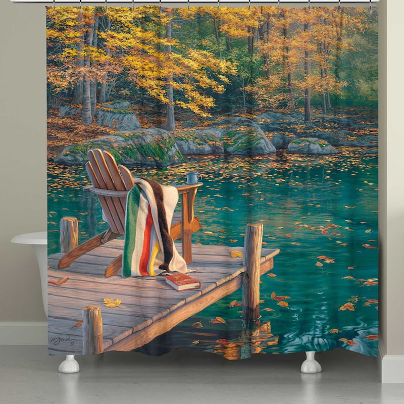 Laural Home Tranquil Lake 71 x 74-inch Shower Curtain