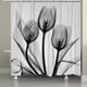 preview thumbnail 1 of 3, Laural Home Monochromatic Black Tulips Shower Curtain 71x72