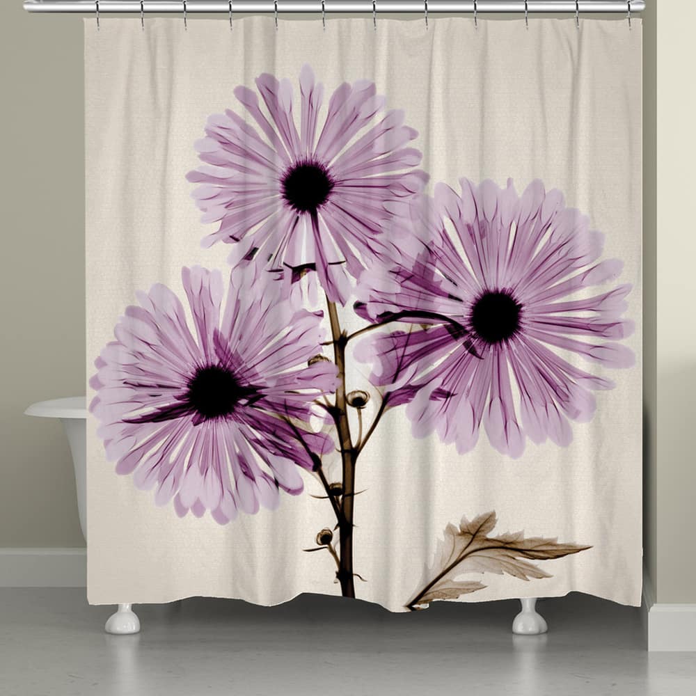 Laural Home X-Ray Chrysanthemum Flower Shower Curtain