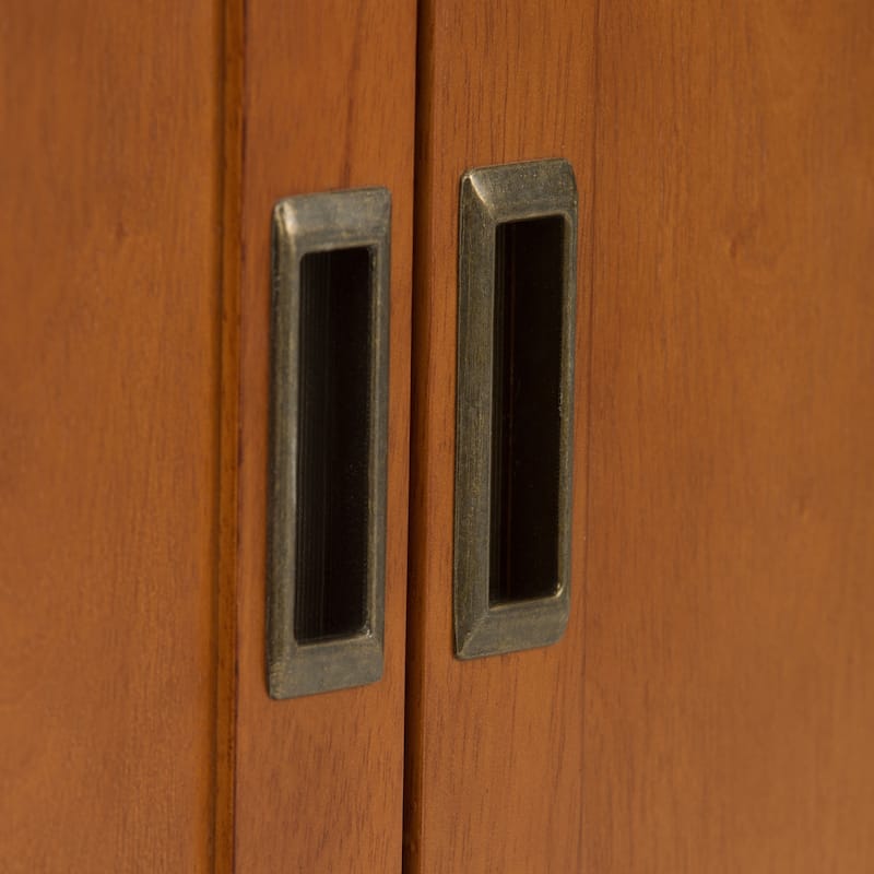 WYNDENHALL Tierney SOLID HARDWOOD 32 inch Wide Mid Century Modern Low Storage Cabinet - 32"w x 14"d x 31" h