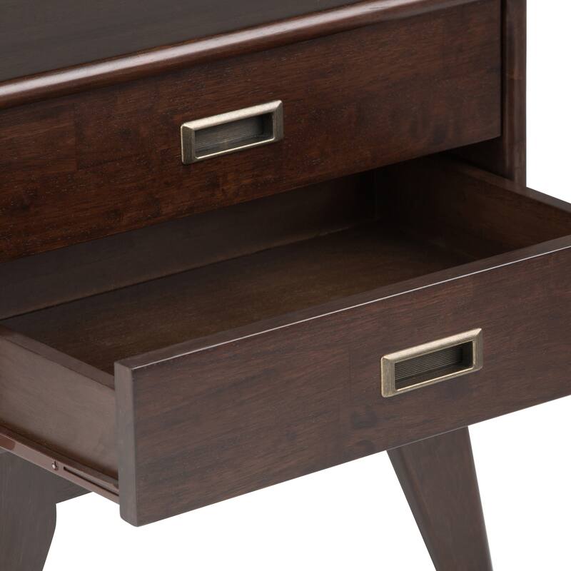 WYNDENHALL Tierney SOLID HARDWOOD 22 inch Wide Rectangle Mid Century Modern End Side Table - 22 W x 20 D x 22 H